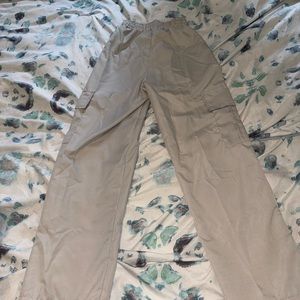 Have beige and white